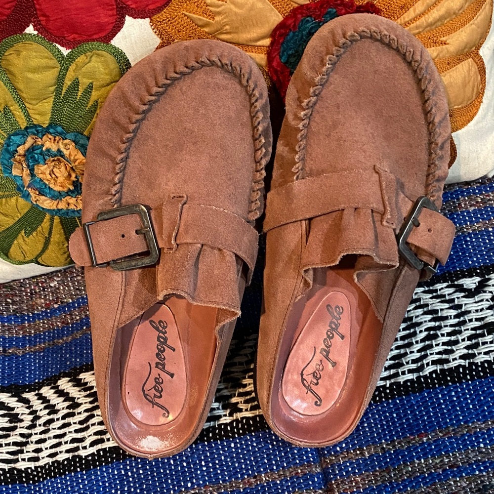 Free People Brown Suede Moccasin Slip-On Loafers